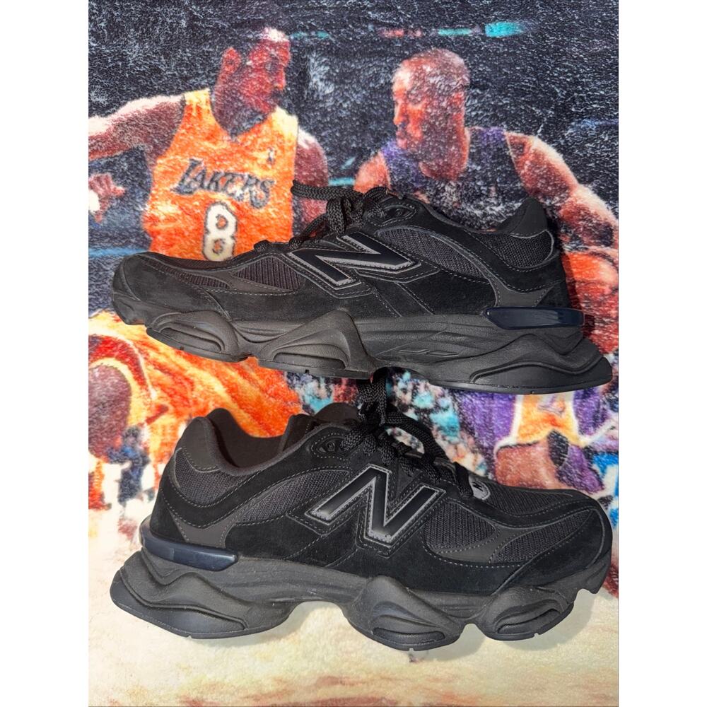 New Balance 9060 Men's Triple Black Suede Size 11.5 Black